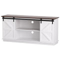 150cm Rustic Buffet Sideboard Storage Cabinet with Sliding Doors - White