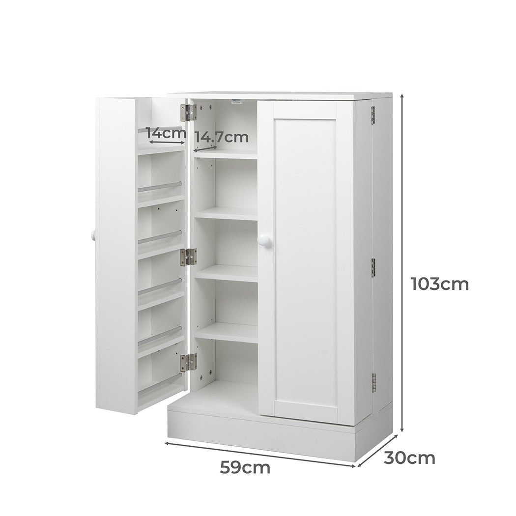 Buffet Sideboard Storage Cabinet with Adjustable Shelves - White - Rivercity House & Home Co. (ABN 18 642 972 209) - Affordable Modern Furniture Australia