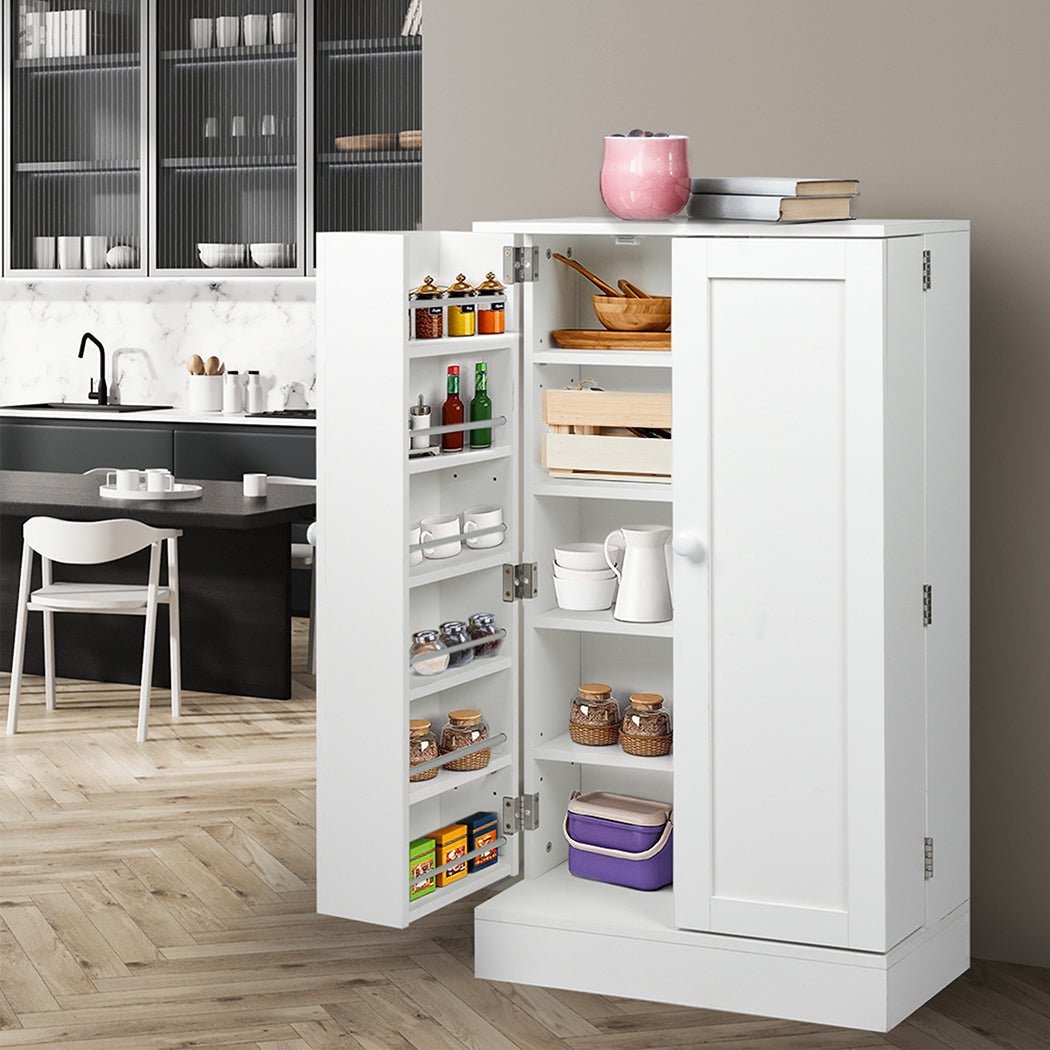 Buffet Sideboard Storage Cabinet with Adjustable Shelves - White - Rivercity House & Home Co. (ABN 18 642 972 209) - Affordable Modern Furniture Australia