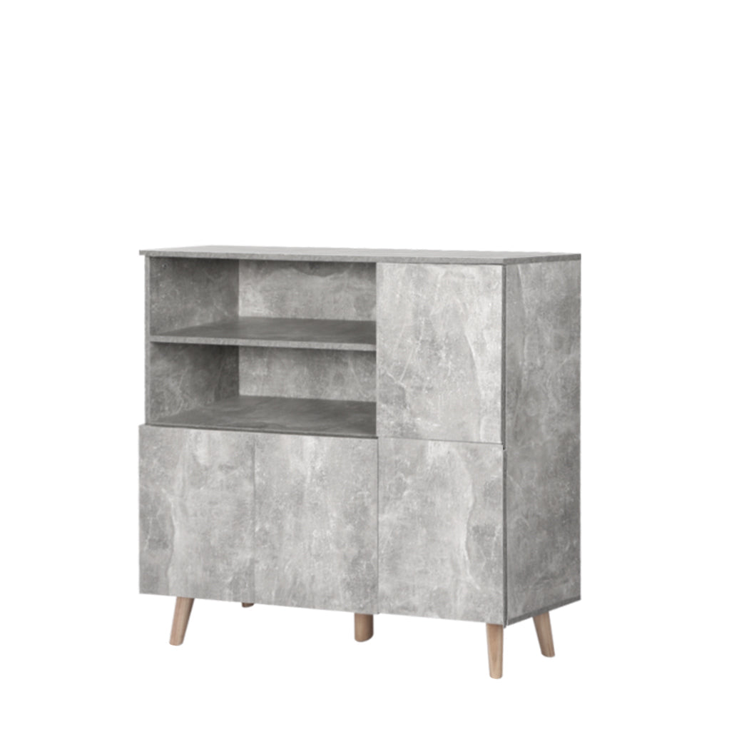 Buffet Sideboard Storage Cabinet with Shelves and Doors - Grey - Rivercity House & Home Co. (ABN 18 642 972 209) - Affordable Modern Furniture Australia