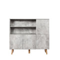 Buffet Sideboard Storage Cabinet with Shelves and Doors - Grey