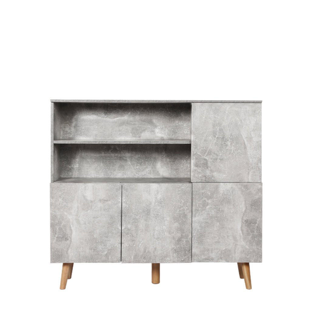 Buffet Sideboard Storage Cabinet with Shelves and Doors - Grey - Rivercity House & Home Co. (ABN 18 642 972 209) - Affordable Modern Furniture Australia