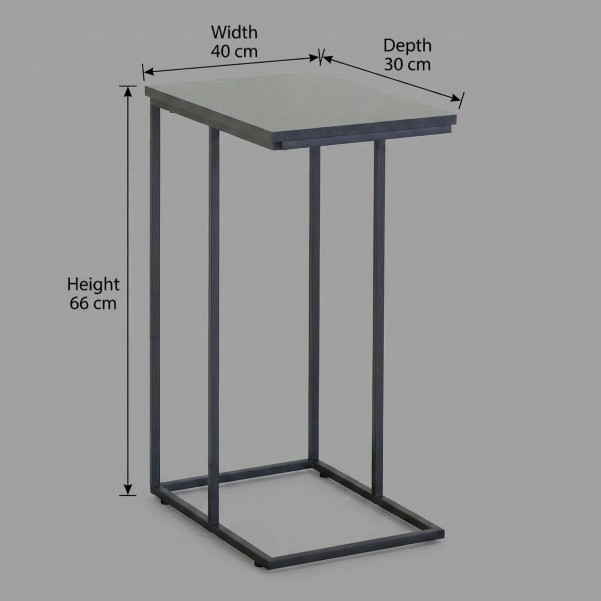 C-Shape 2-Tier Side Table with Metal Frame - Black - Furniture > Sofas > Sofa Accessories - Rivercity House & Home Co. (ABN 18 642 972 209) - Affordable Modern Furniture Australia