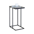 C-Shape 2-Tier Side Table with Metal Frame - Black