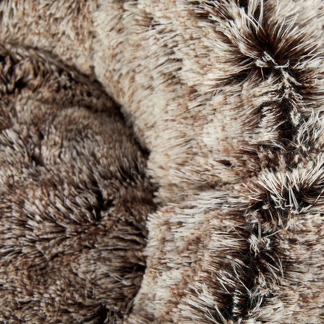 Calming Donut Pet Bed for Cat and Dog Large - Brown - Rivercity House & Home Co. (ABN 18 642 972 209) - Affordable Modern Furniture Australia