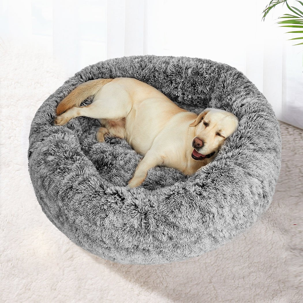 Calming Donut Pet Bed Large for Cat and Dog - Charcoal - Rivercity House & Home Co. (ABN 18 642 972 209) - Affordable Modern Furniture Australia
