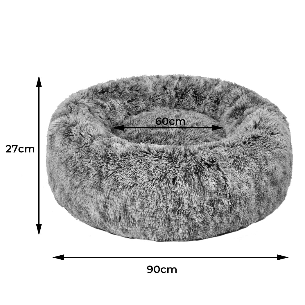 Calming Donut Pet Bed Medium for Cat and Dog - Charcoal - Rivercity House & Home Co. (ABN 18 642 972 209) - Affordable Modern Furniture Australia