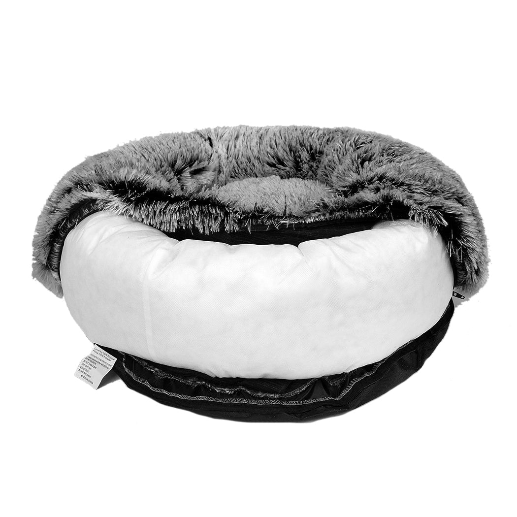 Calming Donut Pet Bed Medium for Cat and Dog - Charcoal - Rivercity House & Home Co. (ABN 18 642 972 209) - Affordable Modern Furniture Australia