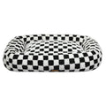 Calming Plush Dog Bed with Raised Edges and Washable Cover - Black & White