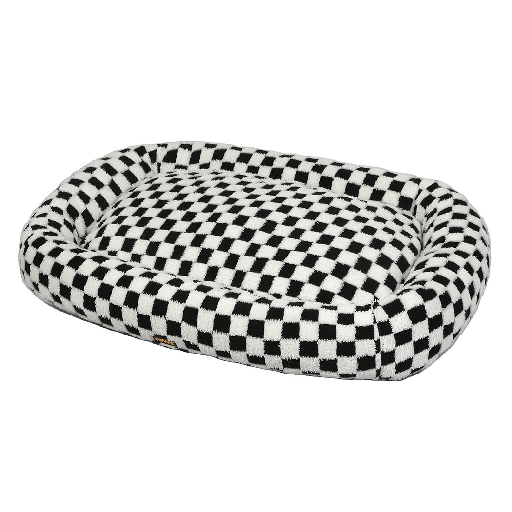 Calming Plush Dog Bed with Washable Cover and Non - Slip Base - Black & White - Rivercity House & Home Co. (ABN 18 642 972 209) - Affordable Modern Furniture Australia