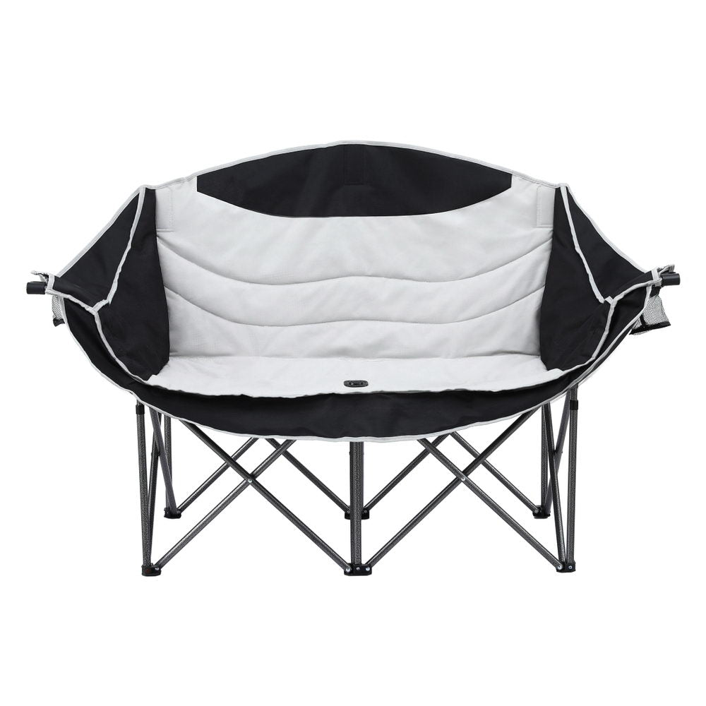 Camping Chair Double Folding Moon Chair Portable Seat 240KG - Outdoor Recreation > Camping > Camp Furniture - Rivercity House & Home Co. (ABN 18 642 972 209) - Affordable Modern Furniture Australia