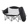 Double Folding Moon Camping Chair 240KG Load - Black/White