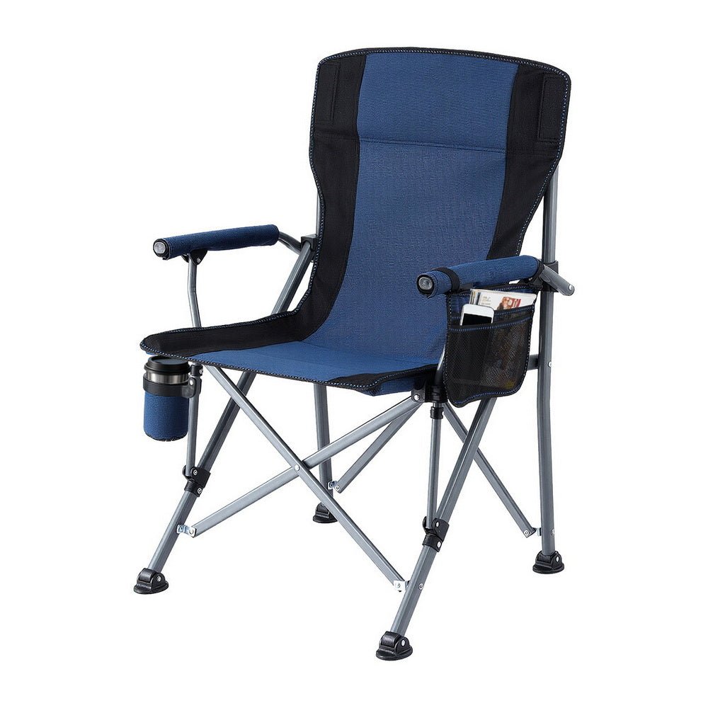 Camping Chair Folding Outdoor Portable Seat Lightweight Beach Picnic Fishing Capacity 120KG Navy Blue - Furniture > Outdoor > Outdoor Chairs - Rivercity House & Home Co. (ABN 18 642 972 209) - Affordable Modern Furniture Australia