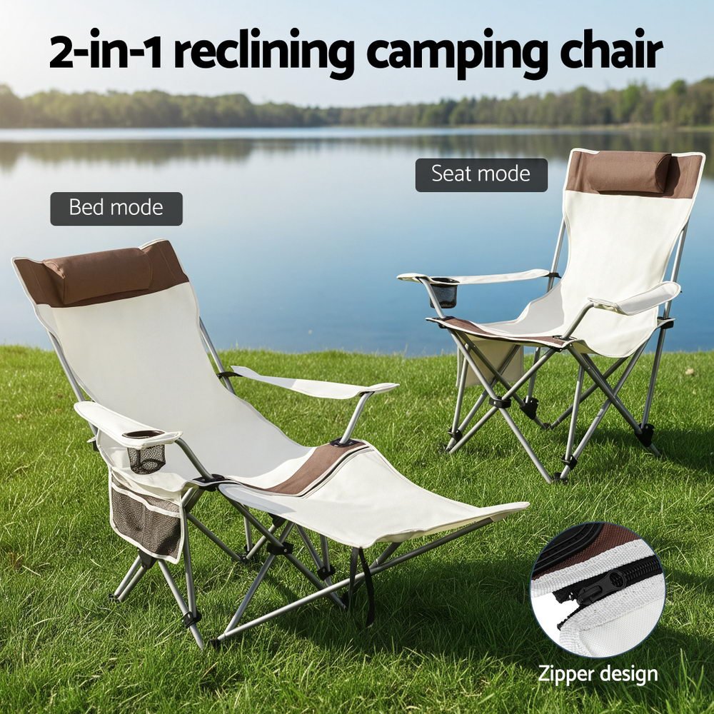 Camping Chair Reclining Adjustable Portable Outdoor Folding Lightweight - Outdoor Recreation > Camping > Camp Furniture - Rivercity House & Home Co. (ABN 18 642 972 209) - Affordable Modern Furniture Australia