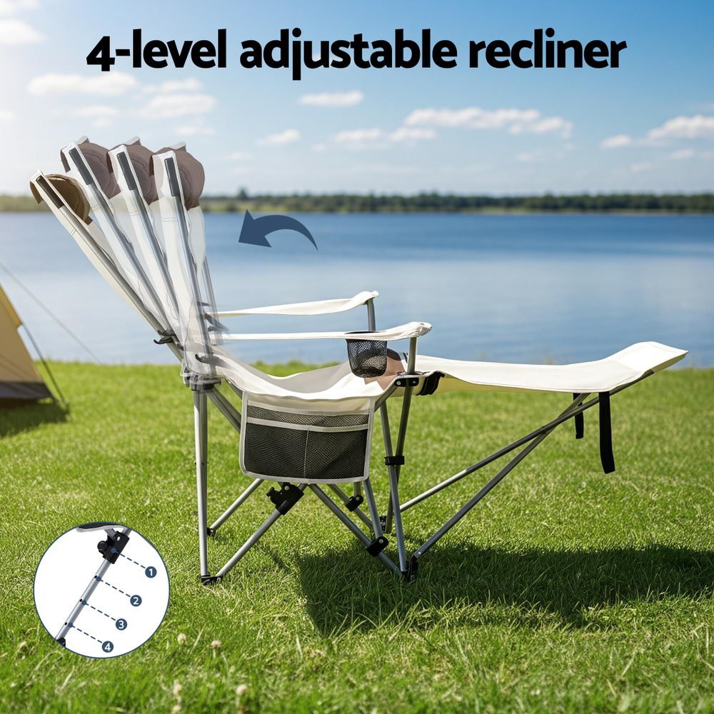 Camping Chair Reclining Adjustable Portable Outdoor Folding Lightweight - Outdoor Recreation > Camping > Camp Furniture - Rivercity House & Home Co. (ABN 18 642 972 209) - Affordable Modern Furniture Australia
