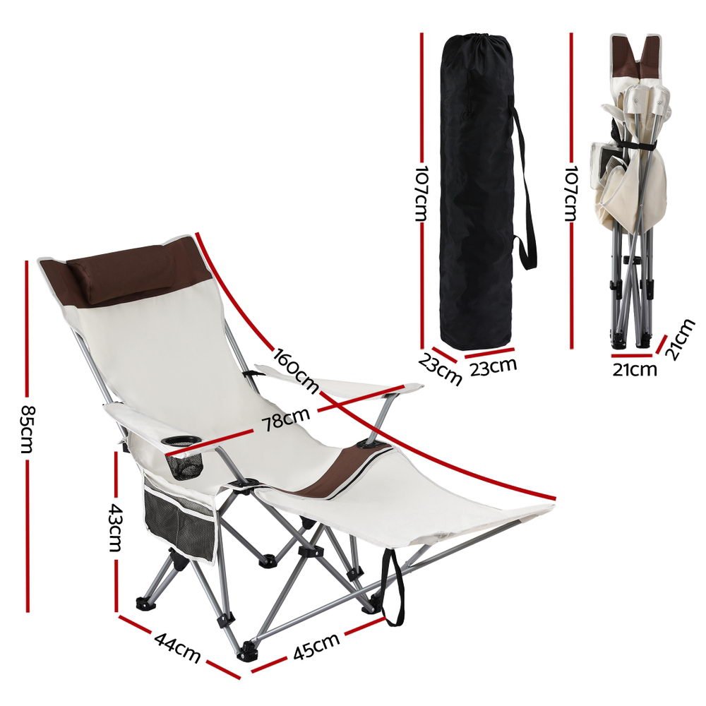 Camping Chair Reclining Adjustable Portable Outdoor Folding Lightweight - Outdoor Recreation > Camping > Camp Furniture - Rivercity House & Home Co. (ABN 18 642 972 209) - Affordable Modern Furniture Australia