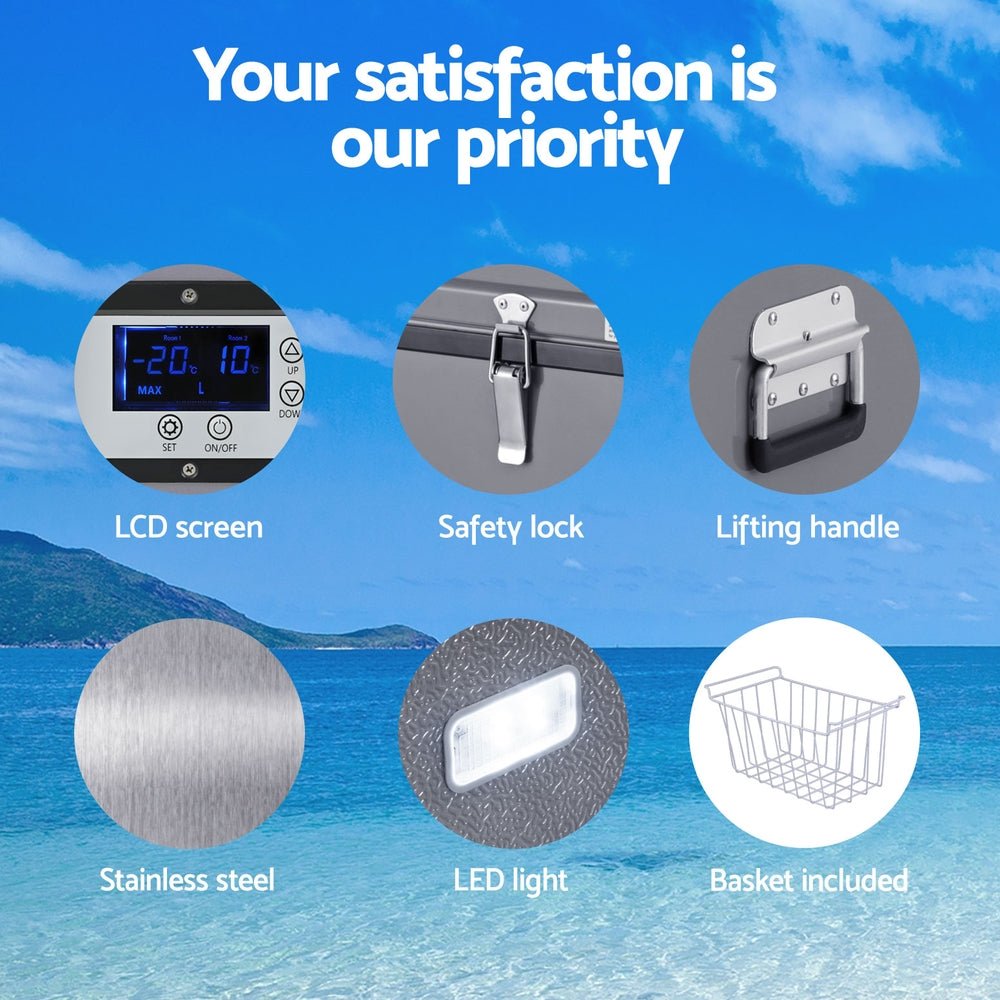 Camping Fridge 100L Portable Bar Fridges Freezer 12V/24V/240V - Outdoor > Camping - Rivercity House & Home Co. (ABN 18 642 972 209) - Affordable Modern Furniture Australia