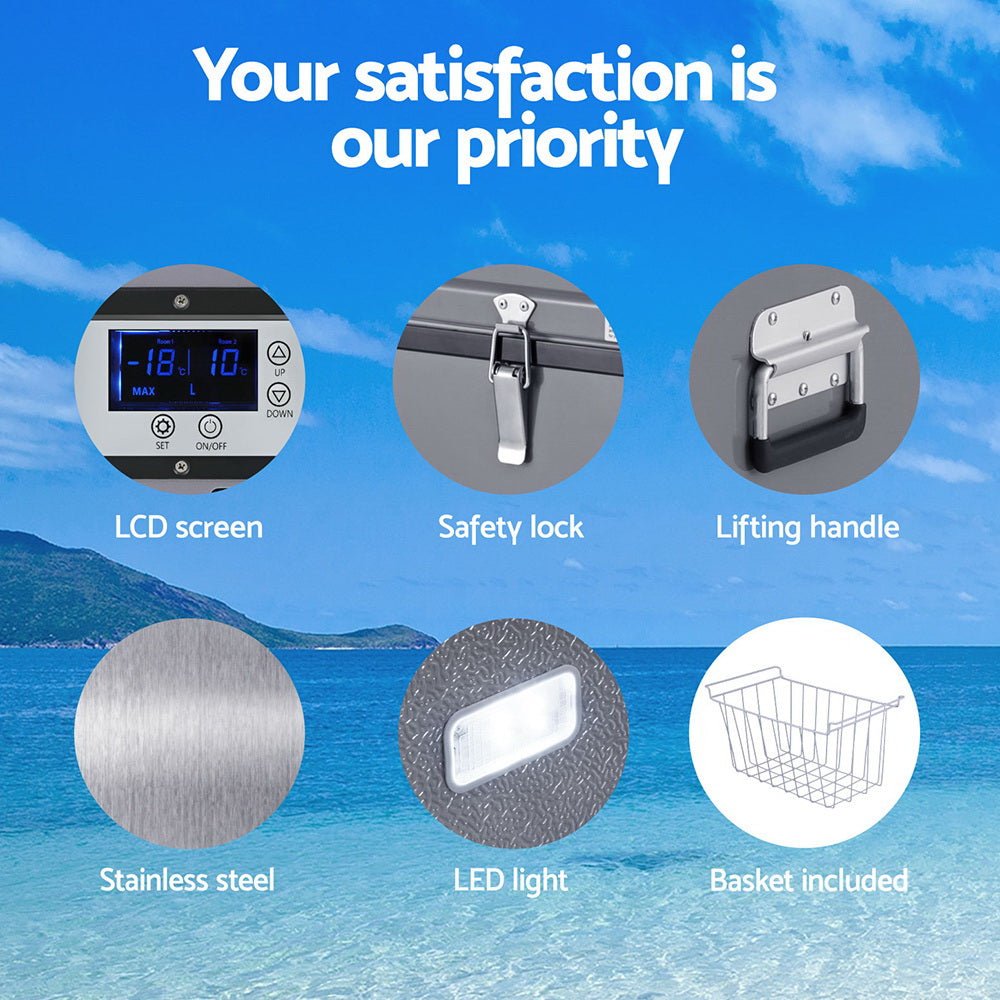 Camping Fridge 80L Portable Bar Fridges Freezer 12V/24V/240V - Outdoor > Camping - Rivercity House & Home Co. (ABN 18 642 972 209) - Affordable Modern Furniture Australia