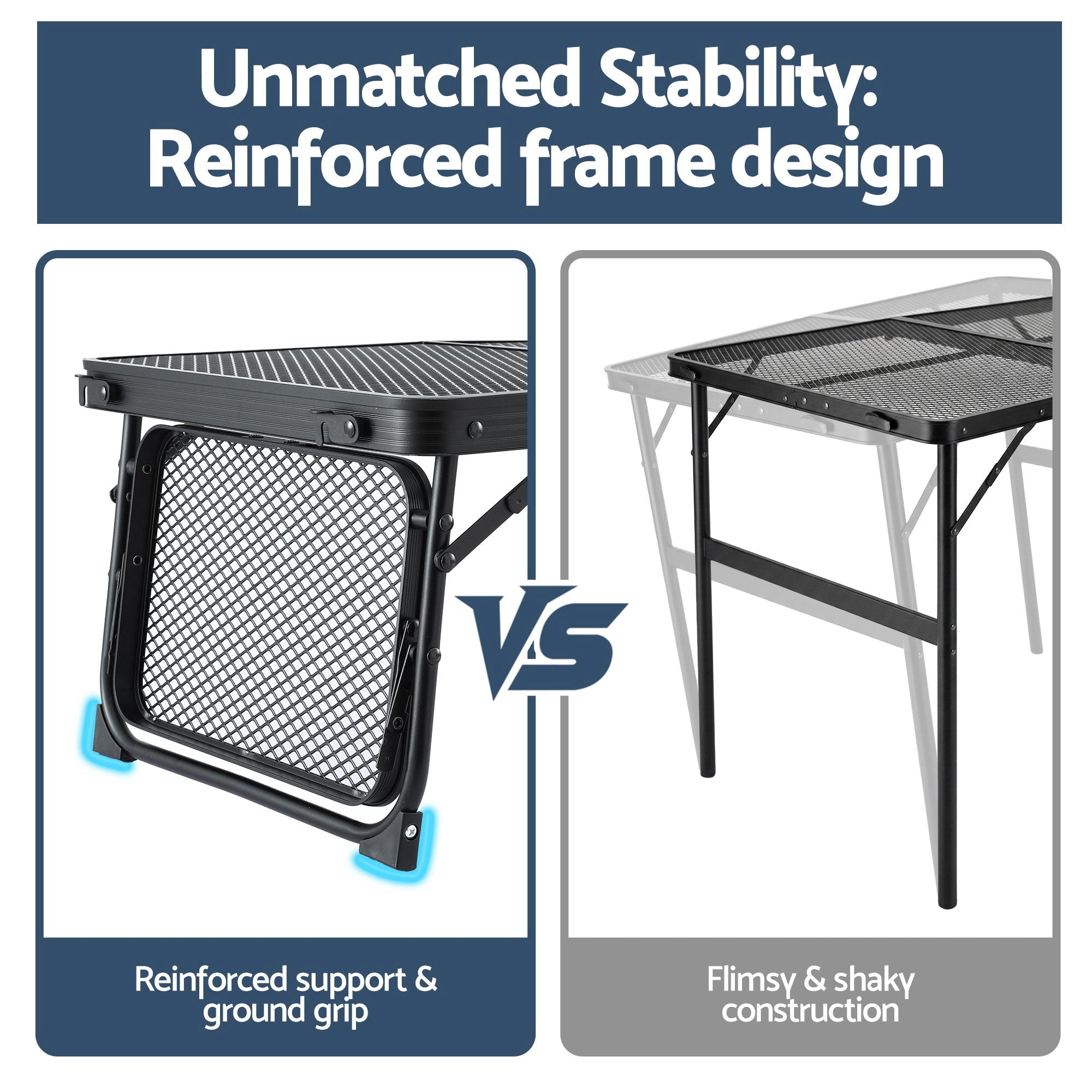 Camping Table Mesh Desktop Lightweight Portable Outdoor Folding Grill Desk - Outdoor Recreation > Camping > Camping Appliances - Rivercity House & Home Co. (ABN 18 642 972 209) - Affordable Modern Furniture Australia