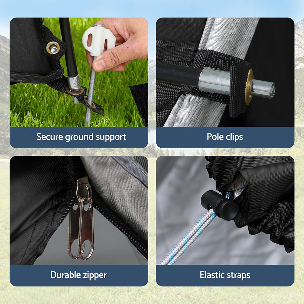 Camping Tent Car SUV Rear Hatchback Tents Canopy Portable Outdoor Family Black - Outdoor Recreation > Camping > Tents - Rivercity House & Home Co. (ABN 18 642 972 209) - Affordable Modern Furniture Australia