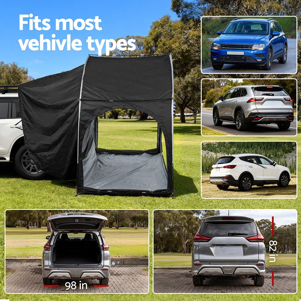 Camping Tent Car SUV Rear Hatchback Tents Canopy Portable Outdoor Family Black - Outdoor Recreation > Camping > Tents - Rivercity House & Home Co. (ABN 18 642 972 209) - Affordable Modern Furniture Australia