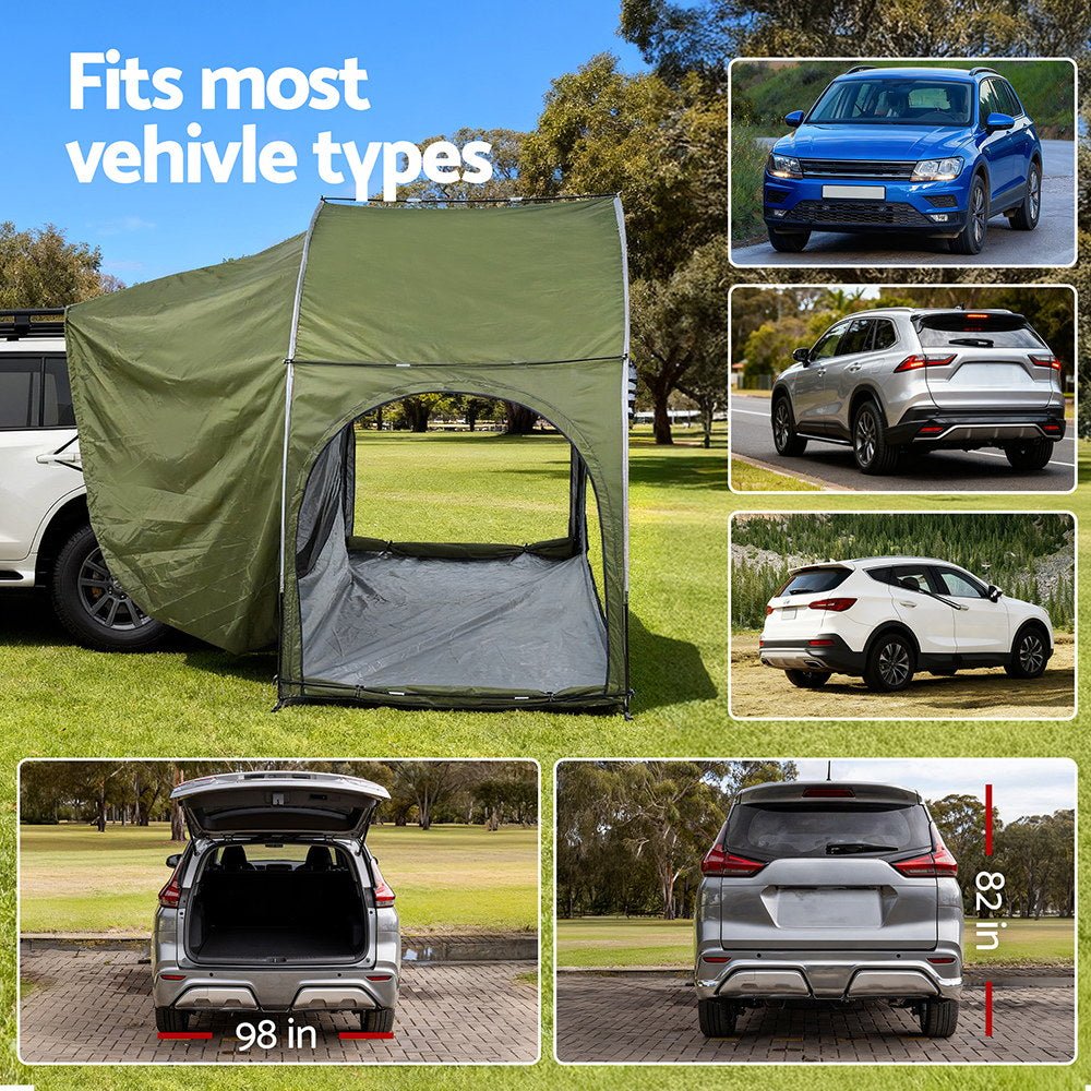 Camping Tent Car SUV Rear Hatchback Tents Canopy Portable Outdoor Family green - Outdoor Recreation > Camping > Tents - Rivercity House & Home Co. (ABN 18 642 972 209) - Affordable Modern Furniture Australia