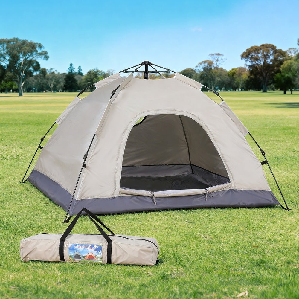 Camping Tent Instant Tent Pop up 2 Person Outdoor Hiking Tents Hiking Beige - Outdoor Recreation > Camping > Tents - Rivercity House & Home Co. (ABN 18 642 972 209) - Affordable Modern Furniture Australia