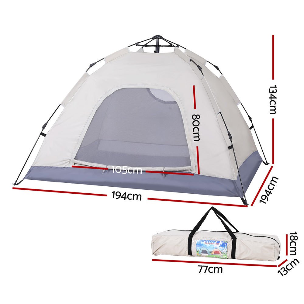 Camping Tent Instant Tent Pop up 2 Person Outdoor Hiking Tents Hiking Beige - Outdoor Recreation > Camping > Tents - Rivercity House & Home Co. (ABN 18 642 972 209) - Affordable Modern Furniture Australia