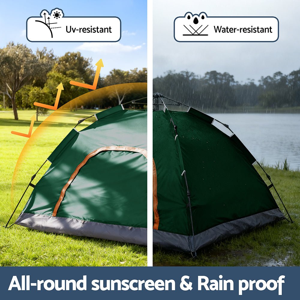Camping Tent Instant Tent Pop up 2 Person Outdoor Hiking Tents Hiking Green - Outdoor Recreation > Camping > Tents - Rivercity House & Home Co. (ABN 18 642 972 209) - Affordable Modern Furniture Australia