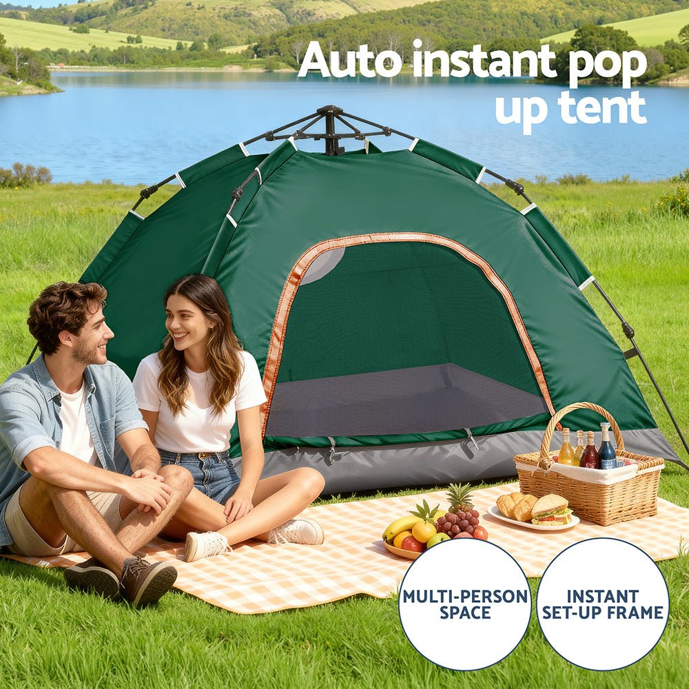 Camping Tent Instant Tent Pop up 2 Person Outdoor Hiking Tents Hiking Green - Outdoor Recreation > Camping > Tents - Rivercity House & Home Co. (ABN 18 642 972 209) - Affordable Modern Furniture Australia