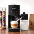 Capsule Coffee Pod Machine with Milk Frother - Black