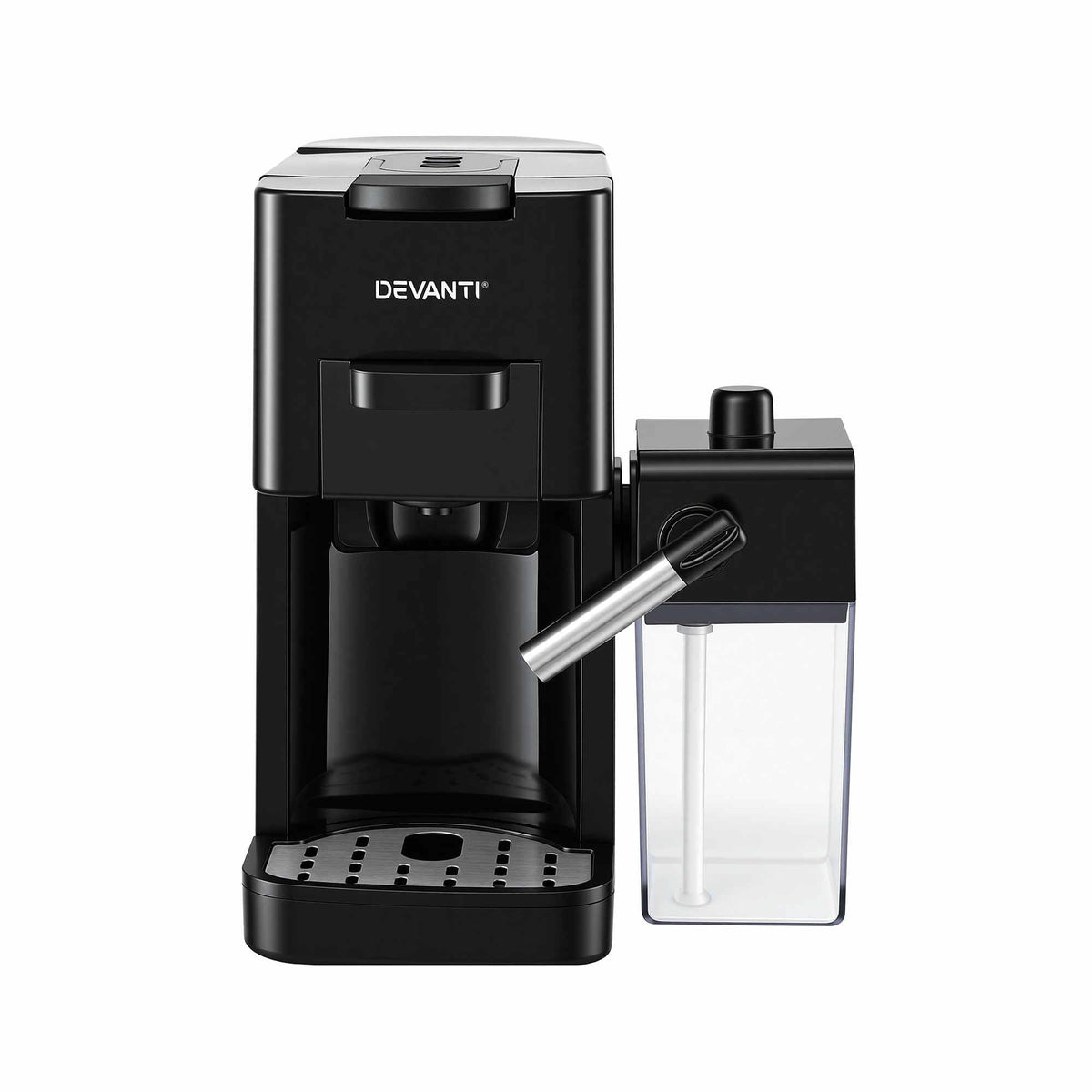 Capsule Coffee Pod Machine with Milk Frother - Black - Appliances > Kitchen Appliances > Coffee Machines & Accessories - Rivercity House & Home Co. (ABN 18 642 972 209) - Affordable Modern Furniture Australia