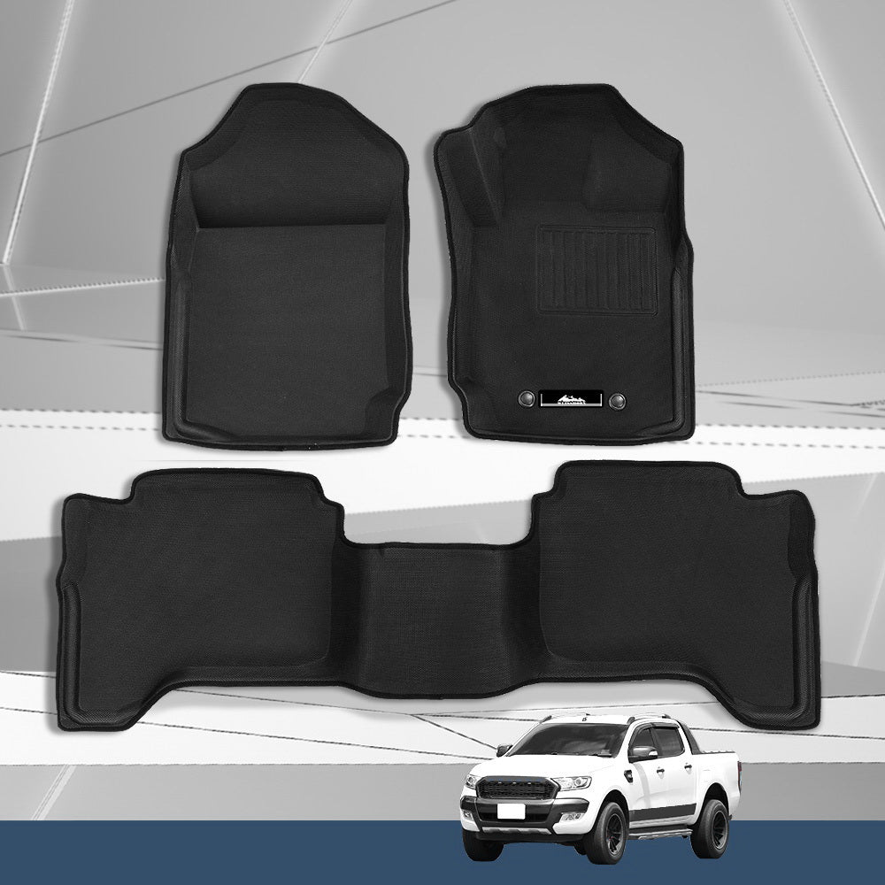 Car Floor Mats Rubber Fits Ford Ranger PX PX2 PX3 Dual Cab 2011 - 2022 3D - Auto Accessories > Auto Accessories Others > Automotive Decor - Rivercity House & Home Co. (ABN 18 642 972 209) - Affordable Modern Furniture Australia