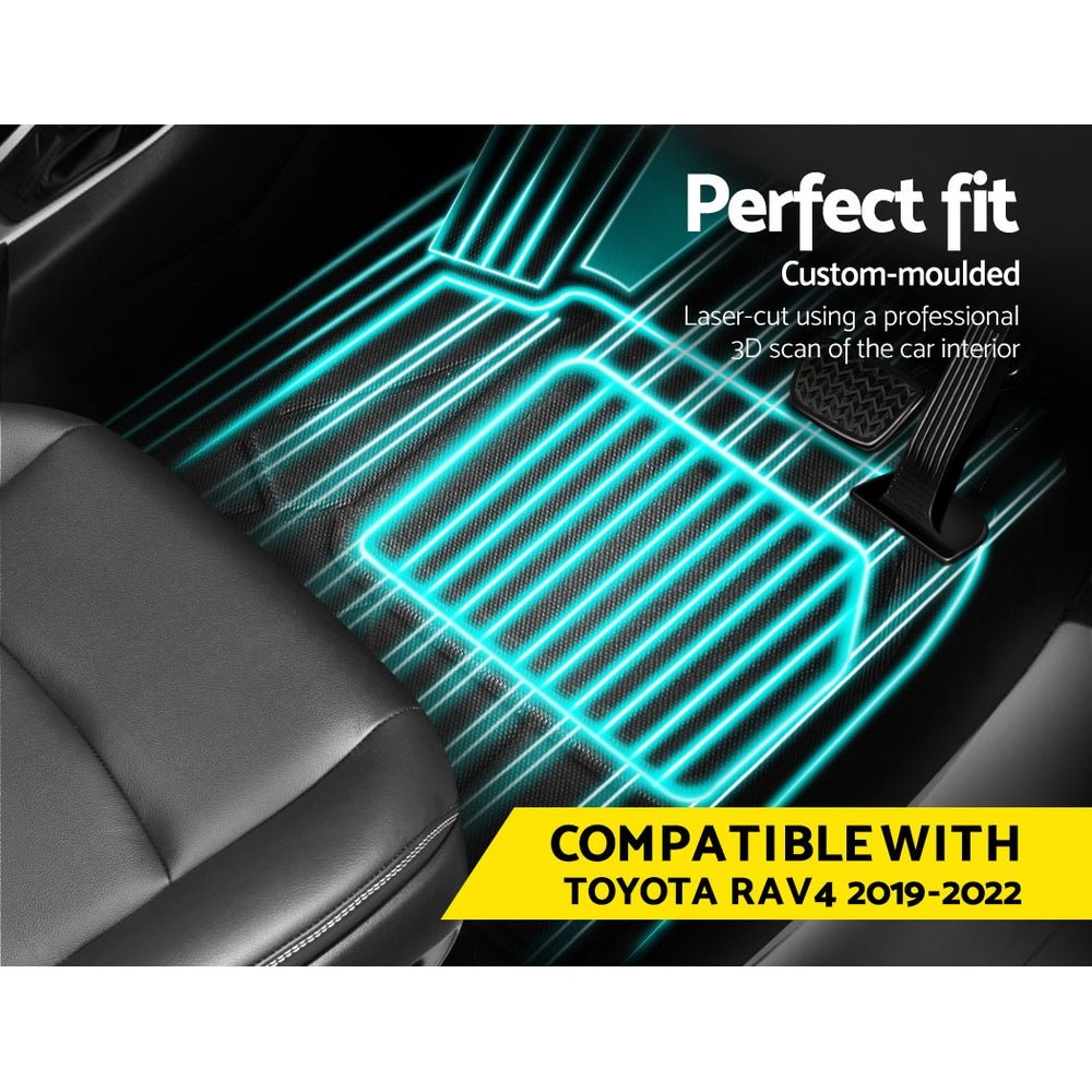 Car Rubber Floor Mats Front And Rear Compatible For Toyota RAV4 2019 - 2022 - Auto Accessories > Auto Accessories Others > Automotive Decor - Rivercity House & Home Co. (ABN 18 642 972 209) - Affordable Modern Furniture Australia