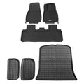 Tesla Model Y 2021-2023 Rubber Floor, Trunk & Toolbox Cargo Mats Set - Black