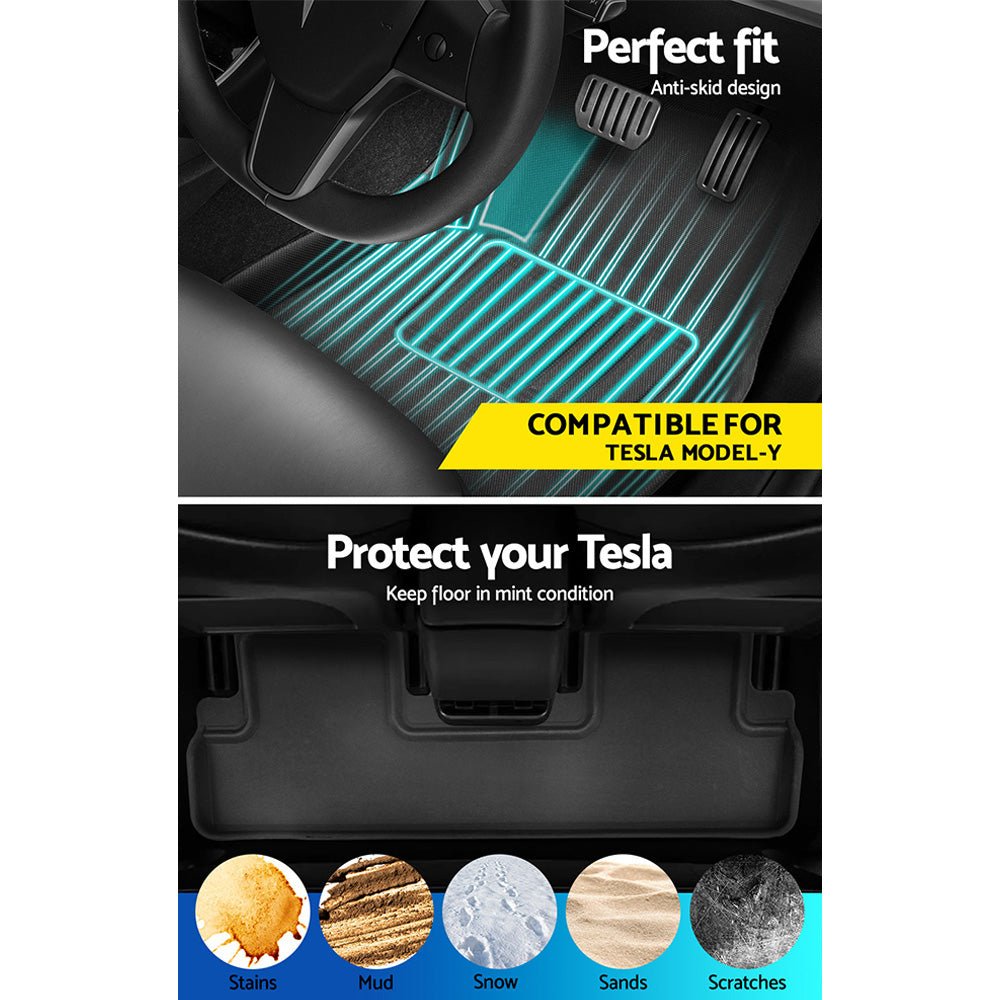 Car Rubber Floor Trunk Toolbox Cargo Mats for Tesla Model Y 2021 - 2023 - Auto Accessories > Auto Accessories Others > Automotive Decor - Rivercity House & Home Co. (ABN 18 642 972 209) - Affordable Modern Furniture Australia