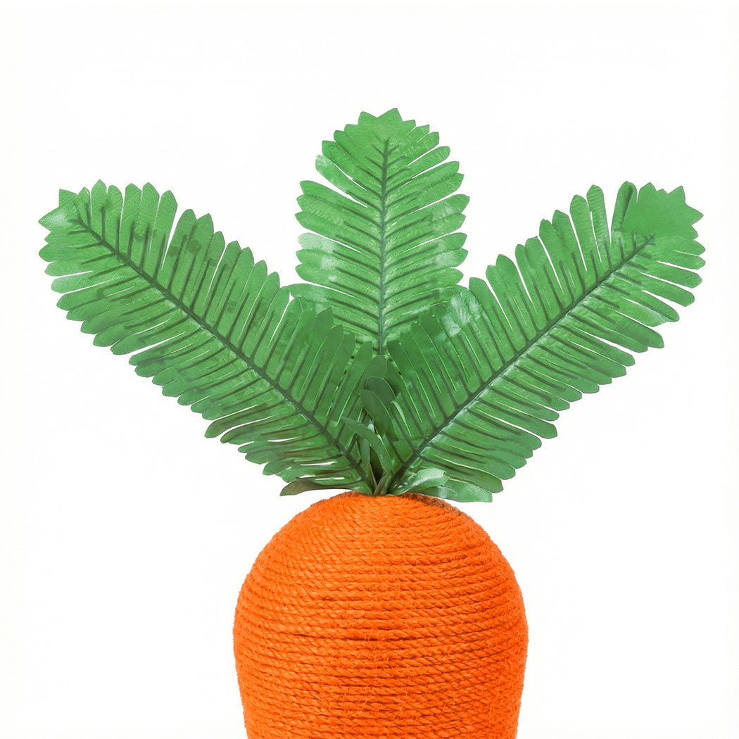 Carrot Cat Scratching Post with Plush Ball Toy - Orange Green - Rivercity House & Home Co. (ABN 18 642 972 209) - Affordable Modern Furniture Australia