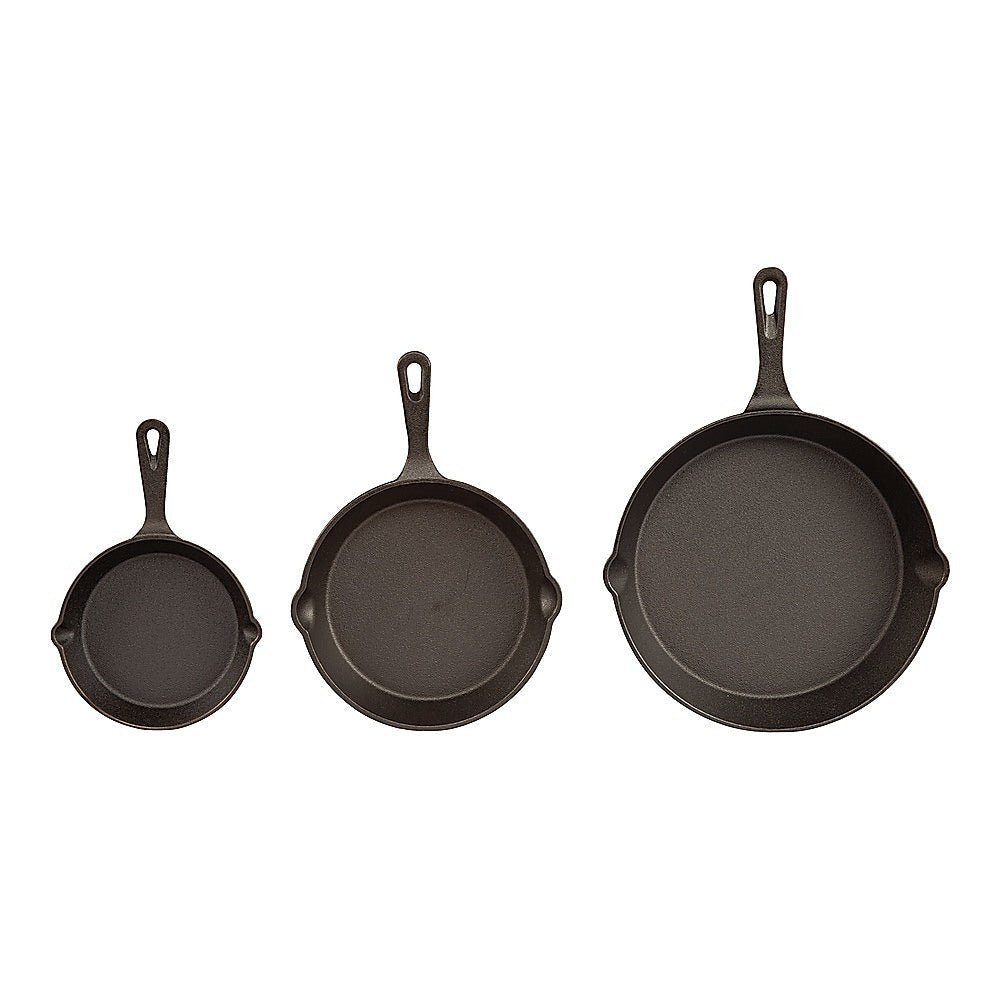 Cast Iron Frying Pan Set – 3PCS Skillet, Grill & Oven Cookware for Home Cooking - Home & Garden > Kitchenware > Kitchen Utensils - Rivercity House & Home Co. (ABN 18 642 972 209) - Affordable Modern Furniture Australia