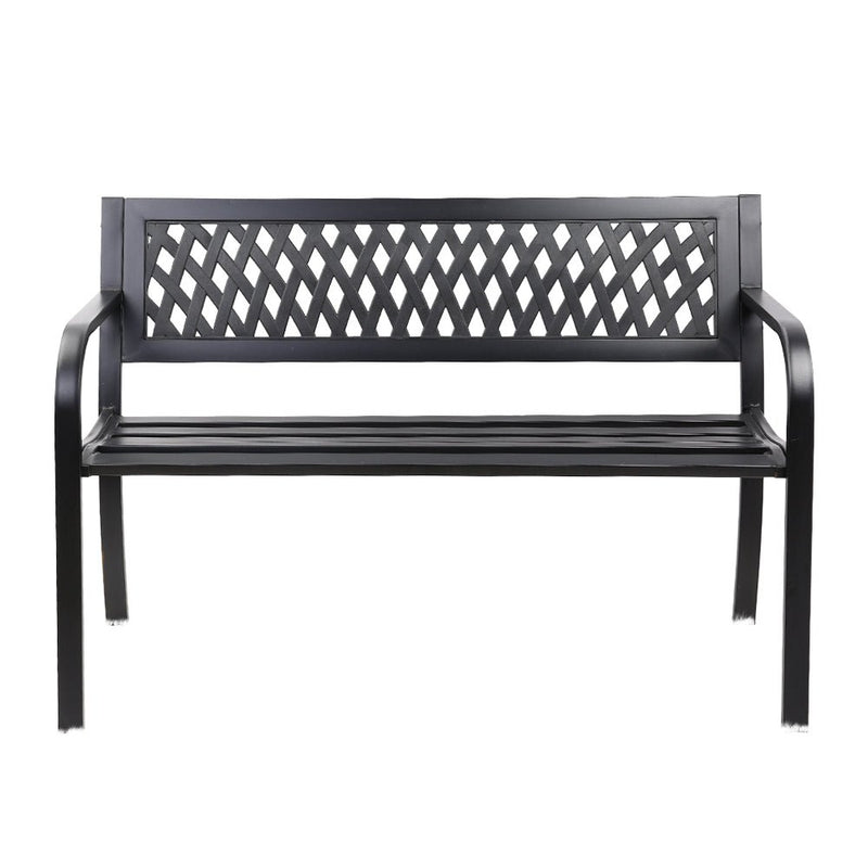 Cast Iron Modern Garden Bench - Black - Rivercity House & Home Co. (ABN 18 642 972 209) - Affordable Modern Furniture Australia