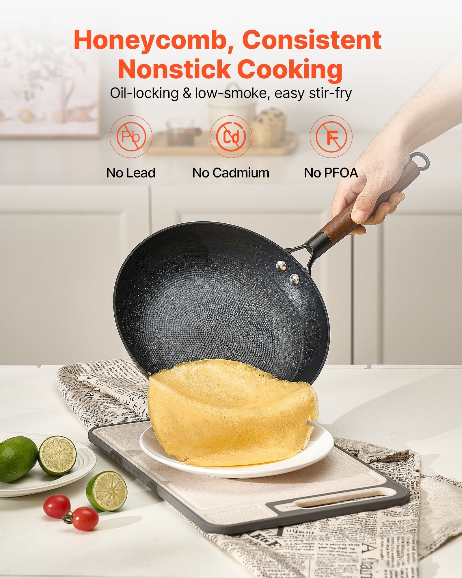 Cast Iron Skillet, 3 - Piece Frying Pan Set (205, 265, 310 mm), Nonstick Skillets with Detachable Wood Handle, Pre - Seasoned Chef's Pan, Kitchen Cookware for Gas, Electrical, and Induction, Black - Home & Garden > Kitchenware > Skillets & Frying Pans - Rivercity House & Home Co. (ABN 18 642 972 209) - Affordable Modern Furniture Australia