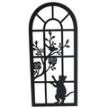 Cat by the Window Metal Wall Art 25x56 cm - Black