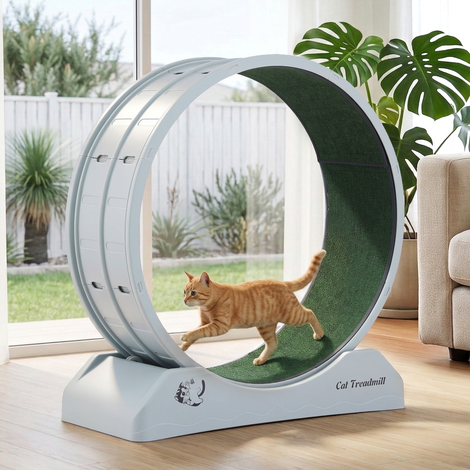 Cat Exercise Wheel Treadmill Indoor 80cm Blue & Green - Pet Care > Toys > Cat Toys - Rivercity House & Home Co. (ABN 18 642 972 209) - Affordable Modern Furniture Australia