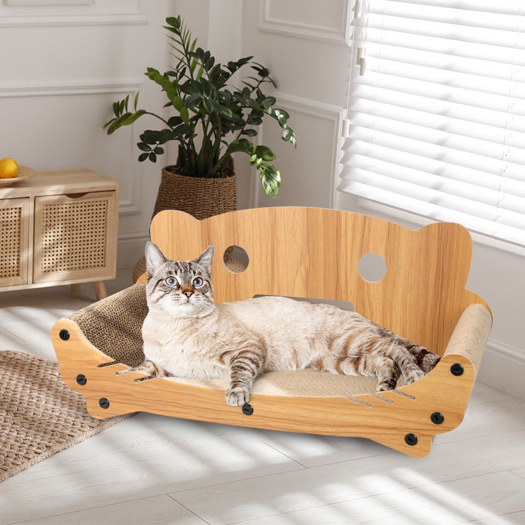 Cat Kitten Claw Scratching Board with MDF Frame - Brown - Rivercity House & Home Co. (ABN 18 642 972 209) - Affordable Modern Furniture Australia