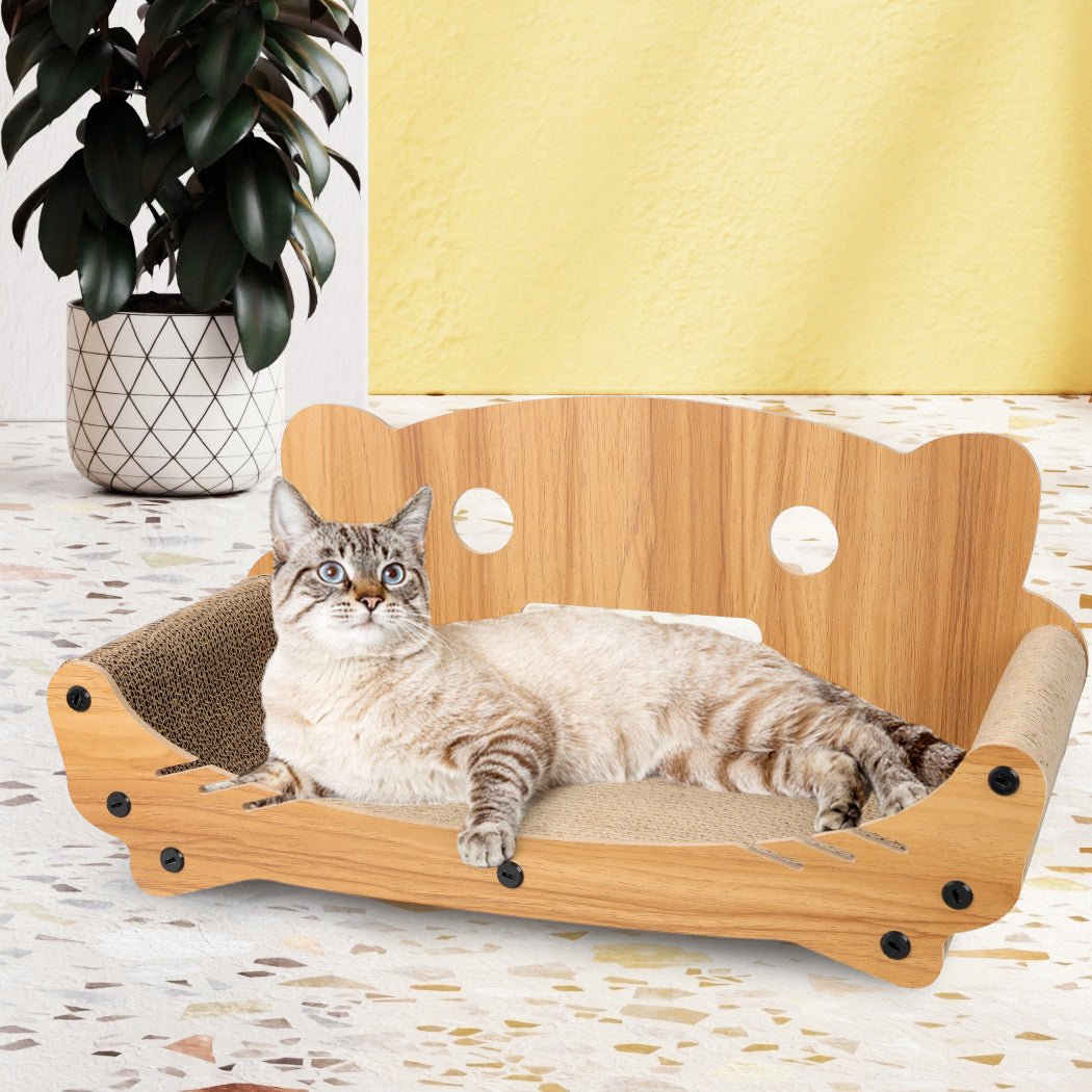 Cat Kitten Claw Scratching Board with MDF Frame - Brown - Rivercity House & Home Co. (ABN 18 642 972 209) - Affordable Modern Furniture Australia