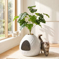 Hidden Cat Litter Tray Enclosure Planter Furniture House - White