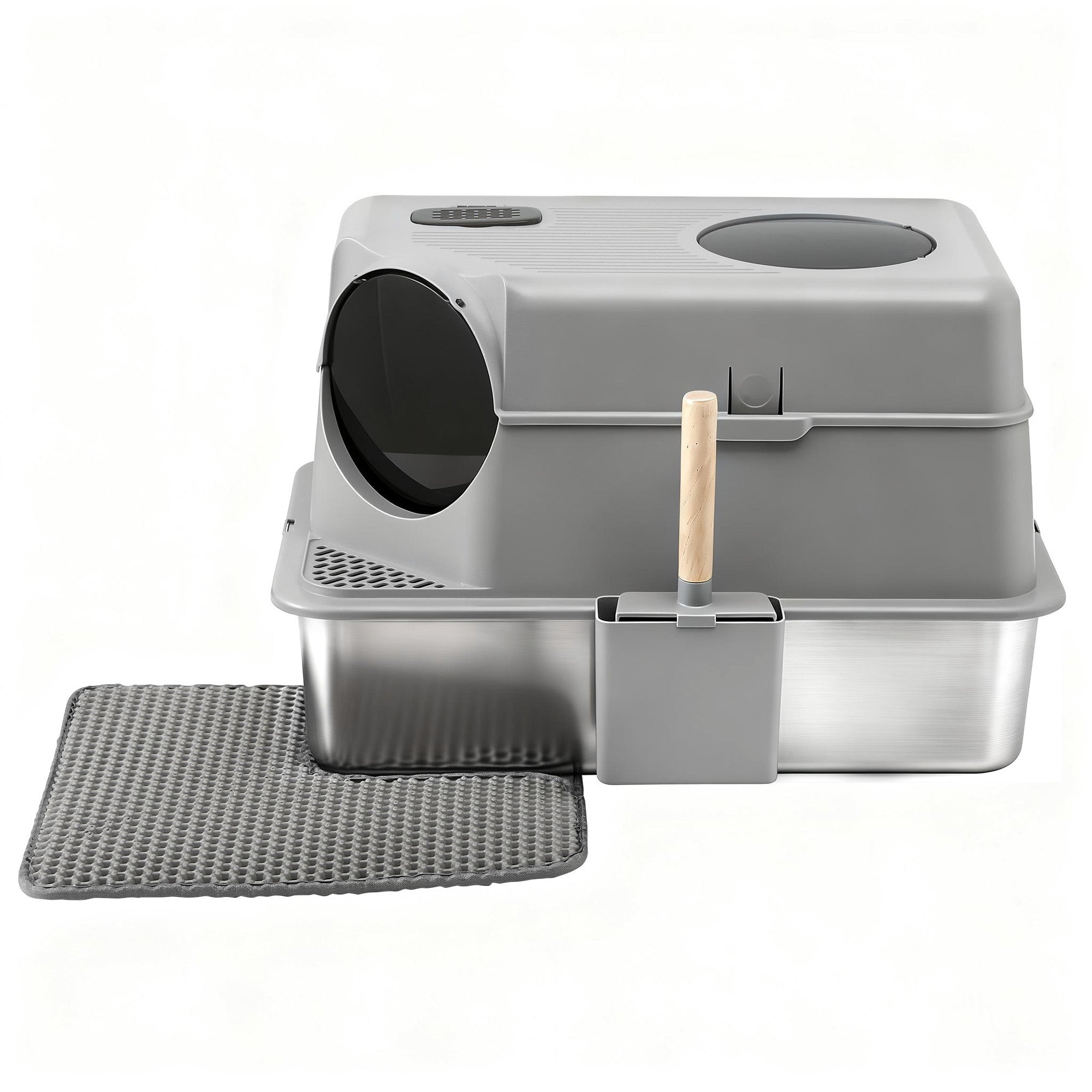 Cat Litter Box Large Stainless Steel High Sided Pet Toilet Odour Control - Pet Care > Cat Supplies > Cat Litter - Rivercity House & Home Co. (ABN 18 642 972 209) - Affordable Modern Furniture Australia