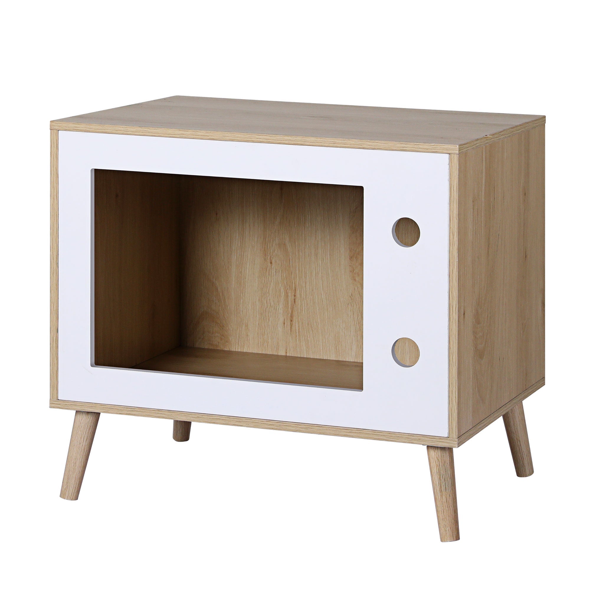 Cat Nest Bedside Table Solid Wood 60cm - Furniture > Bedroom > Bedside Tables - Rivercity House & Home Co. (ABN 18 642 972 209) - Affordable Modern Furniture Australia