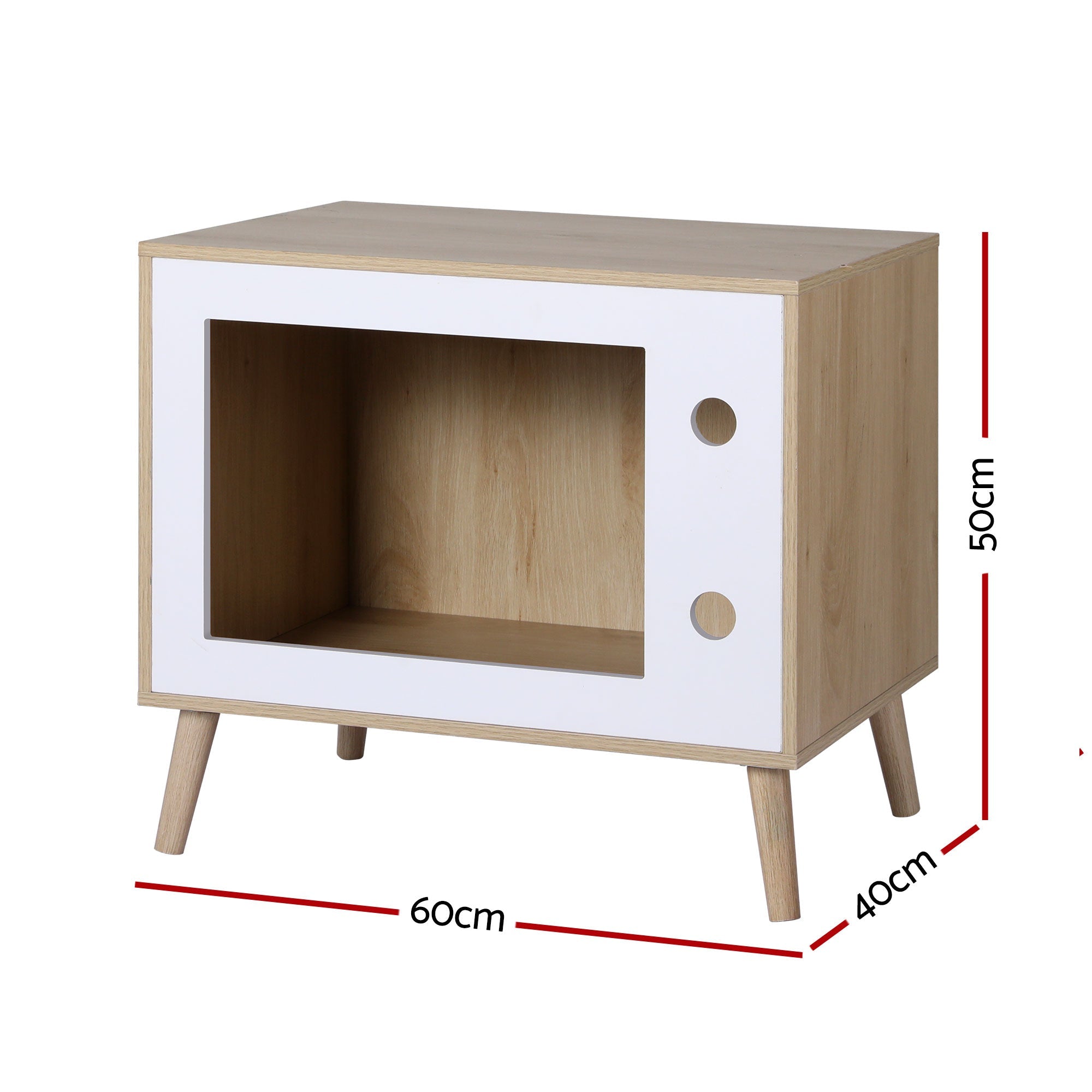 Cat Nest Bedside Table Solid Wood 60cm - Furniture > Bedroom > Bedside Tables - Rivercity House & Home Co. (ABN 18 642 972 209) - Affordable Modern Furniture Australia