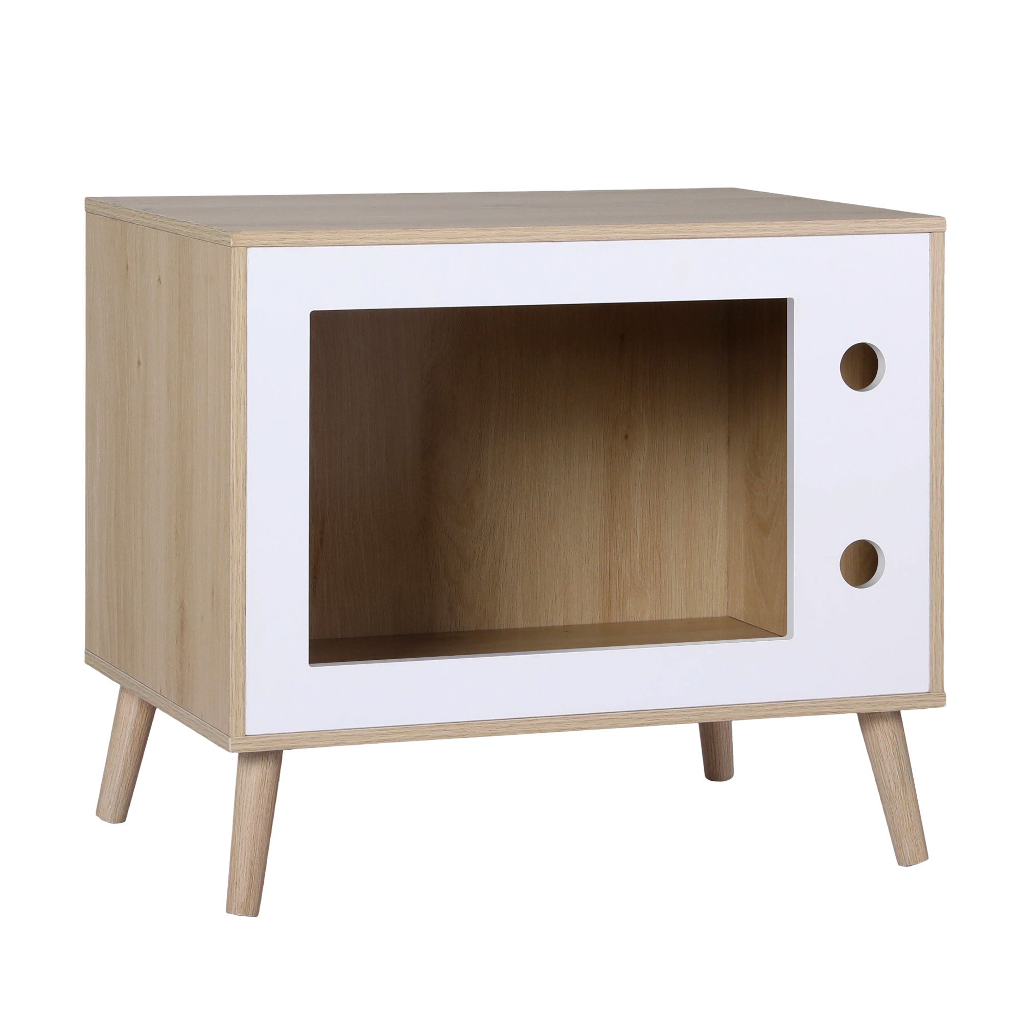 Cat Nest Bedside Table Solid Wood 60cm - Furniture > Bedroom > Bedside Tables - Rivercity House & Home Co. (ABN 18 642 972 209) - Affordable Modern Furniture Australia