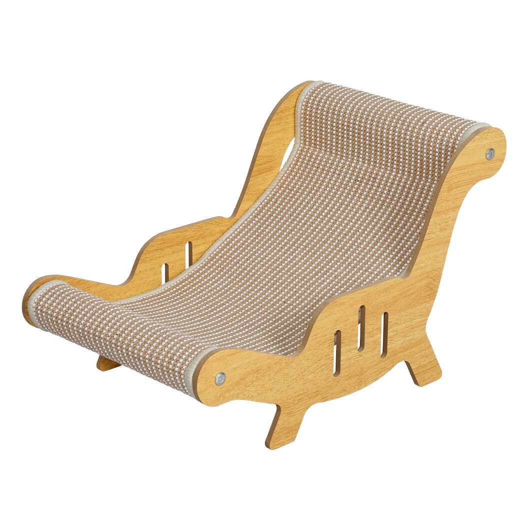 Cat Scratcher and Bed Lounge Chair with Scratching Pad - Light Wood & Brown - Rivercity House & Home Co. (ABN 18 642 972 209) - Affordable Modern Furniture Australia
